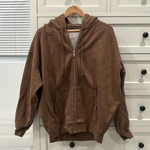 Brandy Melville zip up sweatshirt brown